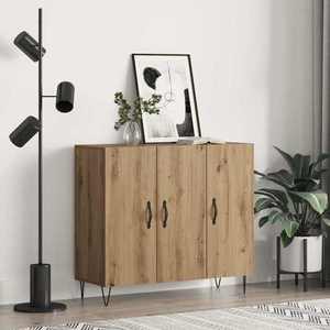 vidaXL Bufet Stejar Artizanal 90 x 32, 5 x 80 cm Lemn compozit imagine