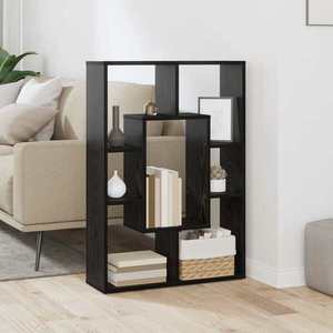 vidaXL Dulap pentru cărți Stejar Negru 63 x 20 x 90 cm Lemn compozit imagine