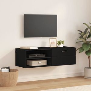 vidaXL Dulap din Lemn cu sertar Negru 100, 5 x 39 x 30 cm Lemn compozit imagine