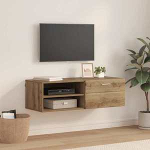 vidaXL Dulap din Lemn cu sertar Stejar Artizanal 100, 5 x 39 x 30 cm imagine
