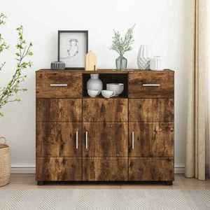 vidaXL Dulap din Lemn Stejar fumuriu 88, 5 x 30, 5 x 73 cm Lemn compozit imagine