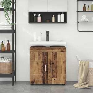 vidaXL Set dulap baie TULUM Lemn vechi 60 x 34 x 63 cm Lemn compozit imagine