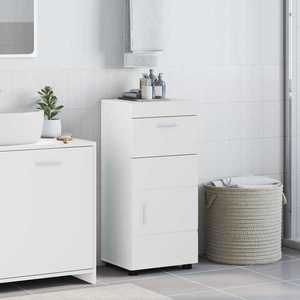 vidaXL Set dulap baie TULUM Alb 37 x 31, 5 x 82 cm Lemn compozit imagine