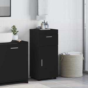 vidaXL Set dulap baie TULUM Negru 37 x 31, 5 x 82 cm Lemn compozit imagine