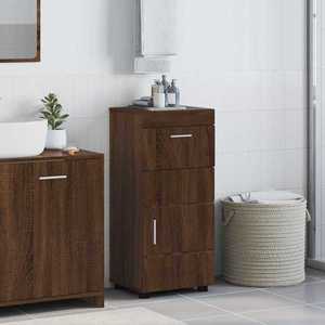 vidaXL Set dulap baie cu sertar TULUM Stejar închis 37 x 31, 5 x 82 cm imagine