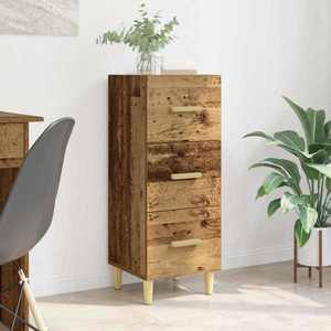 vidaXL Bufet cu sertar Lemn vechi 34.5 x 34 x 90 cm Lemn compozit imagine
