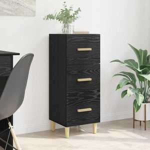vidaXL Bufet cu sertar Stejar negru 34.5 x 34 x 90 cm Lemn compozit imagine