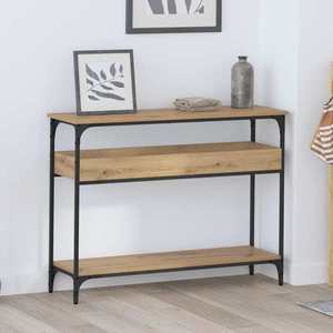 vidaXL Masă de consolă stejar artizanal 100 x 29 x 75 cm Lemn compozit imagine
