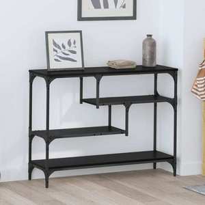 vidaXL Masă de consolă Stejar Negru 100 x 30 x 75 cm Lemn compozit imagine