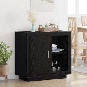vidaXL Bufet Stejar Negru 80 x 40 x 75 cm Lemn compozit imagine