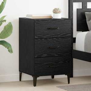 vidaXL Dulap de noapte Stejar Negru 40 x 40.5 x 66 cm Lemn compozit imagine
