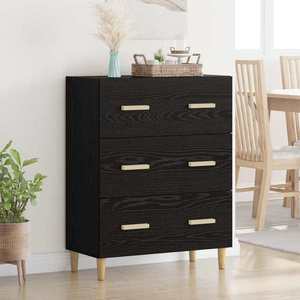 vidaXL Bufet Stejar Negru 69, 5 x 34 x 90 cm Lemn compozit imagine