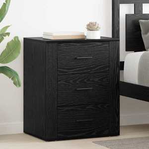 vidaXL Dulap de noapte Stejar Negru 35 x 50 x 60 cm Lemn compozit imagine