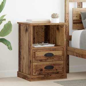 vidaXL Dulap de noapte 2 pcs Lemn vechi 36 x 43 x 60 cm Lemn compozit imagine