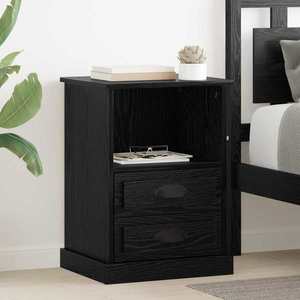 vidaXL Dulap de noapte Stejar Negru 36 x 43 x 60 cm Lemn compozit imagine