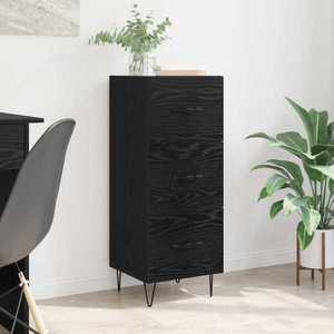 vidaXL Bufet Stejar negru 34 x 34.5 x 90 cm Lemn compozit imagine