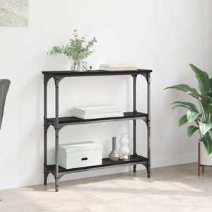 vidaXL Masă de consolă Stejar Negru 75 x 22, 5 x 75 cm Lemn compozit imagine