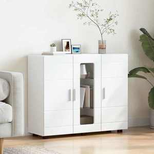 vidaXL Dulap din Lemn Alb 88, 5 x 30, 5 x 73 cm Lemn compozit imagine