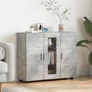 vidaXL Dulap din Lemn Gri din beton 88, 5 x 30, 5 x 73 cm Lemn compozit imagine