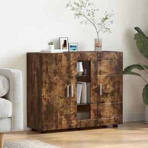 vidaXL Dulap din Lemn Stejar fumuriu 88, 5 x 30, 5 x 73 cm Lemn compozit imagine