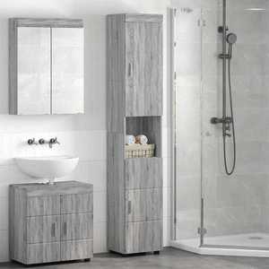 vidaXL Set dulap baie TULUM Gri Sonoma 37 x 31, 5 x 203 cm imagine