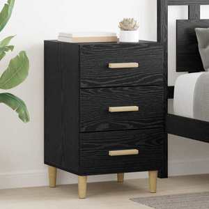 vidaXL Dulap de noapte Stejar Negru 40 x 40 x 66 cm Lemn compozit imagine
