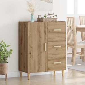 vidaXL Bufet Stejar Artizanal 34 x 69.5 x 90 cm Lemn compozit imagine
