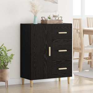 vidaXL Bufet cu sertar Stejar negru 34 x 69.5 x 90 cm Lemn compozit imagine