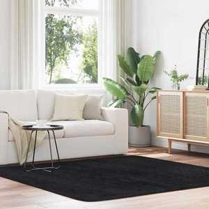 vidaXL Covor shaggy cu pom înalt, NAVARRA, negru, 200x200cm, poliester imagine