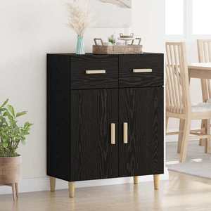 vidaXL Bufet cu sertar Stejar negru 34 x 69.5 x 89 cm Lemn compozit imagine