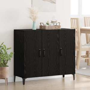 vidaXL Bufet Stejar negru 34 x 90 x 80 cm Lemn compozit imagine