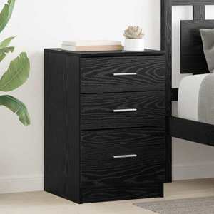 vidaXL Dulap de noapte Stejar Negru 40 x 40 x 63 cm Lemn compozit imagine