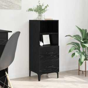 vidaXL Bufet cu sertar Stejar negru 34 x 34.5 x 90 cm Lemn compozit imagine