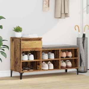 vidaXL Dulap pentru pantofi Lemn vechi 102 x 36 x 60 cm Lemn compozit imagine