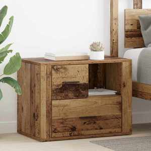 vidaXL Dulap de noapte Lemn vechi 35 x 60 x 50 cm Lemn compozit imagine