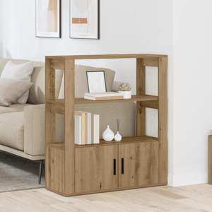 vidaXL Bufet stejar artizanal 30 x 80 x 90 cm Lemn compozit imagine