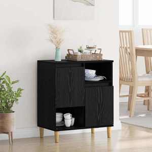 vidaXL Bufet Stejar negru 35 x 60 x 70 cm Lemn compozit imagine