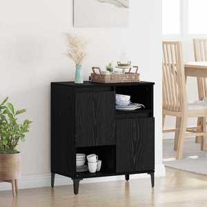 vidaXL Bufet Stejar Negru 60 x 35 x 70 cm Lemn compozit imagine