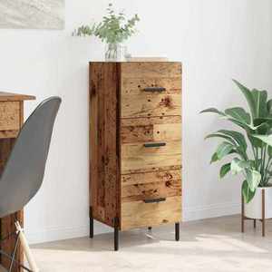 vidaXL Bufet cu sertar Lemn vechi 34 x 34.5 x 90 cm Lemn compozit imagine