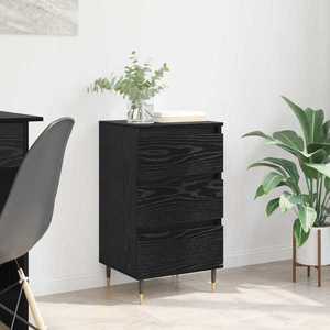 vidaXL Bufet cu sertar Stejar negru 35 x 40 x 70 cm Lemn compozit imagine