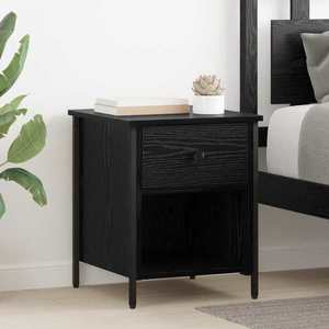 vidaXL Dulap de noapte Stejar Negru 40 x 42 x 50 cm Lemn compozit imagine