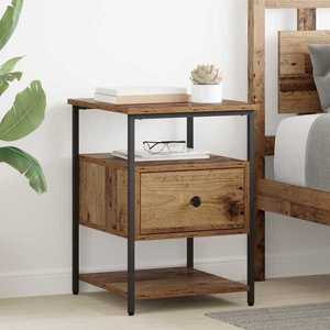 vidaXL Dulap de noapte 2 pcs Lemn vechi 40 x 42 x 56 cm Lemn compozit imagine