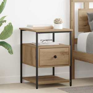 vidaXL Dulap de noapte 2 pcs Stejar Artizanal 40 x 42 x 56 cm imagine