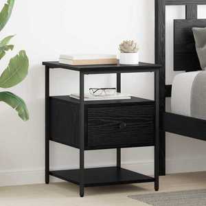 vidaXL Dulap de noapte Stejar Negru 40 x 42 x 56 cm Lemn compozit imagine