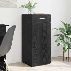 vidaXL Dulap de depozitare cu sertar Stejar Negru 40 x 42, 5 x 93 cm imagine