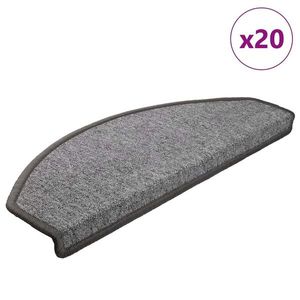vidaXL Covorașe pentru scări, 20 buc., 65x24x4 cm, gri închis, semirotunde, mari imagine