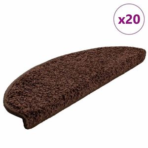 vidaXL Covorașe pentru scări, 20 buc., 65x21x4 cm, maro, semirotunde, mari imagine