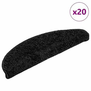 vidaXL Covorașe pentru scări, 20 buc., 56x17x3 cm, negre, semirotunde imagine