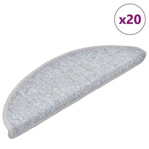 vidaXL Covorașe pentru scări, 20 buc., 56x17x3 cm, gri deschis, semirotunde imagine