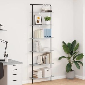 vidaXL Raft pentru cărți Gri Sonoma 60 x 24 x 203 cm Lemn compozit imagine